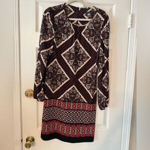 Tommy Hilfiger Black and Red Geometric Dress